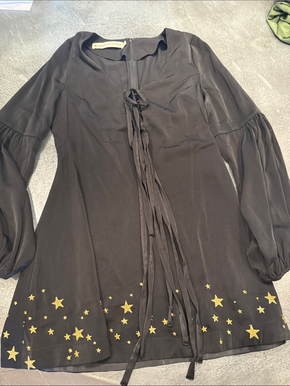 Stoned Immaculate Black Blouse with Logo Tag